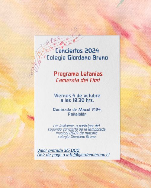 Concierto Programa Letanías Camerata dei Fiori