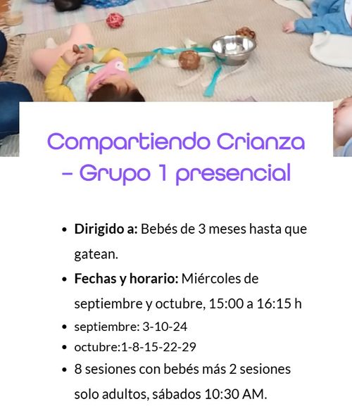 Compartiendo crianza: Grupo 1 presencial y online