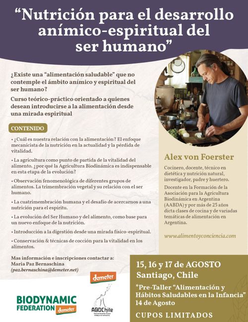 Taller: Nutrición para el desarrollo anímico-espiritual del ser humano