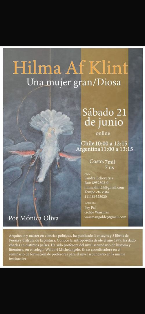 Charla sobre Hilma Af Klint: una mujer gran/ Diosa
