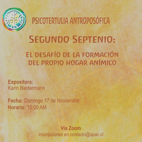 Psicotertulia antroposófica: Segundo septenio, el desafío de la formación del propio hogar anímico.